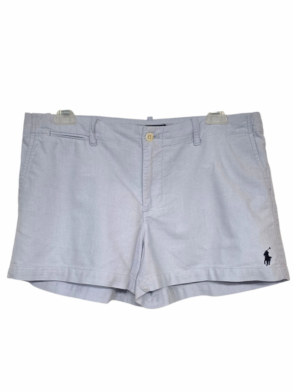 Polo Ralph Lauren Light Blue Cotton Chino Shorts Navy Pony Logo Size 6
